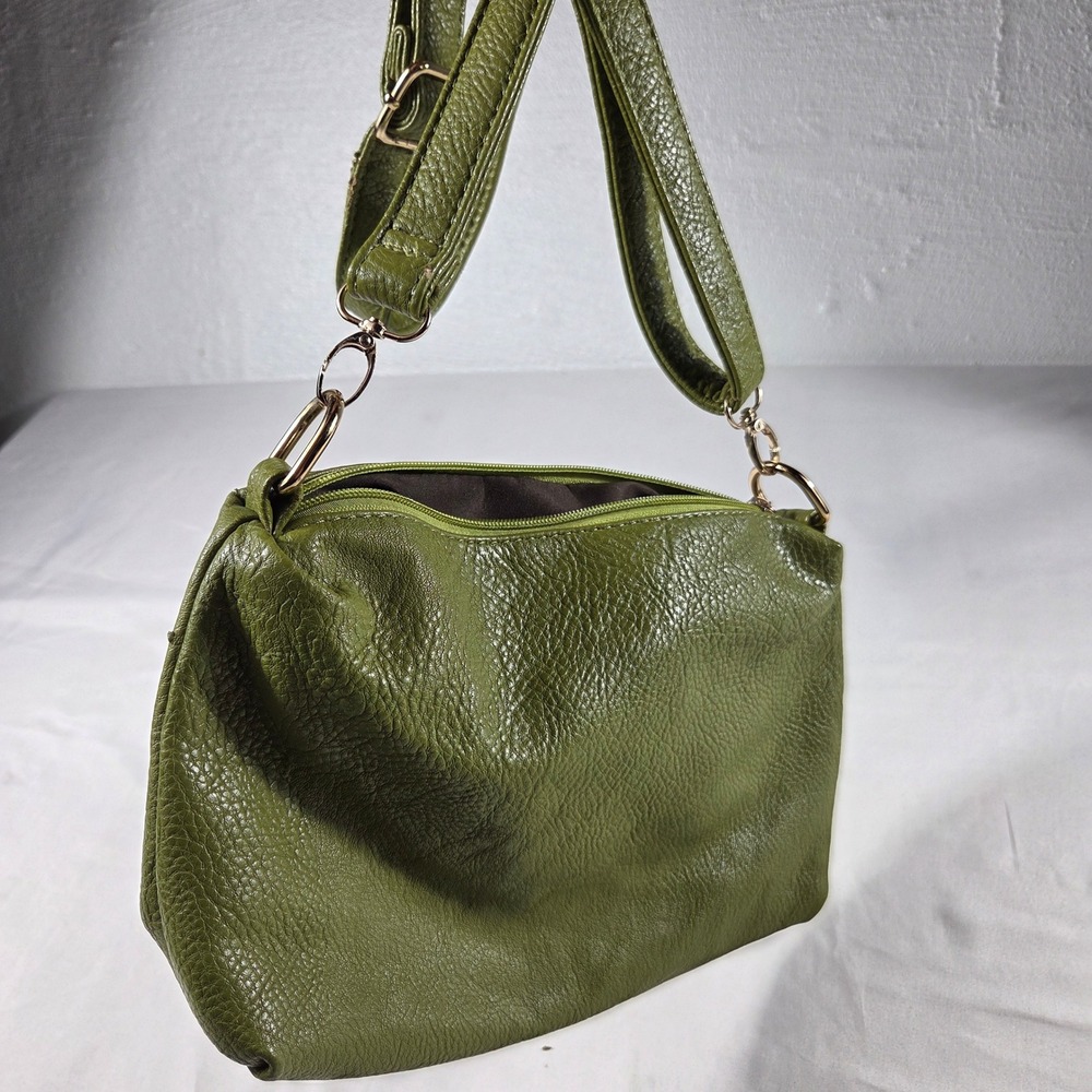 Scarleton Olive Green Pebbled Crossbody Bag Gold Tone Hardware - Picture 4 of 8